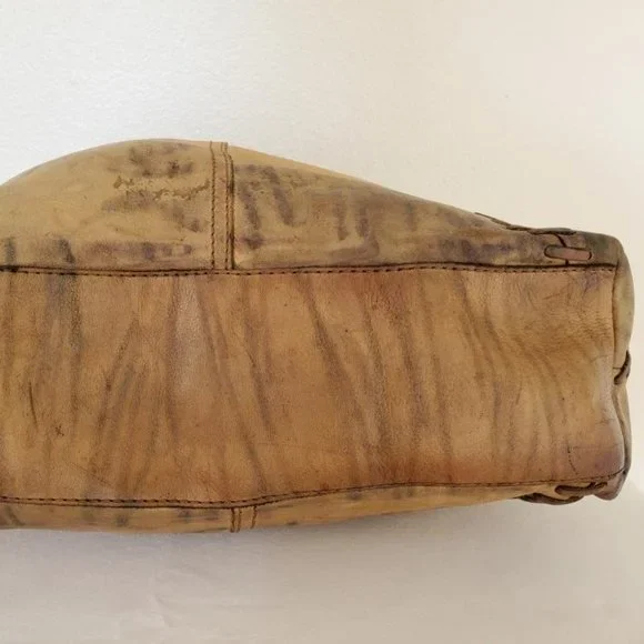 Brown tan beige green gray leather lucky hobo boho cowgirl western tie dyed - Picture 7 of 12